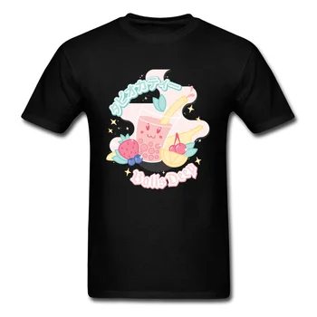 Koszulka Bubble Tea Kawaii koszulka mężczyźni kobiety bawełniana odzież kreskówka druku topy czarny t-shirt Japan style uliczne koszulki śmieszne