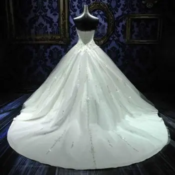 ANGELSBRIDEP Vestido De Noiva moda suknia suknie Ślubne Sexy kochanie koronki długi formalne suknia ślubna plus size