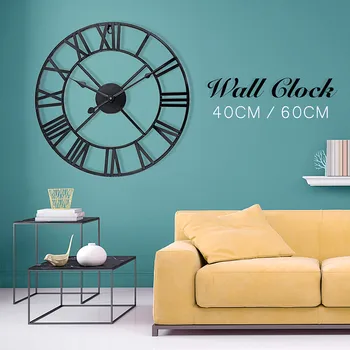 Nowe zegary ścienne 40cm/60cm Vintage Home Decor Livingroom Roman Round Shape Wall DecorativeHome Decoration Accessories Clock