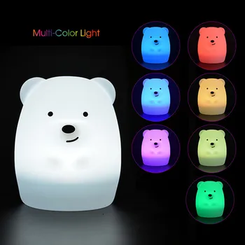 Niedźwiedź, pies, małpa, Lis led czujnik pilota zdalnego sterowania 9 kolorów Ściemniania wyłącznik USB Silikonowa lampa dla dzieci Dzieci dziecko