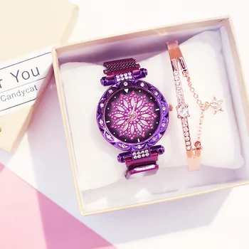 Luksusowe różowe złoto zegarek damski bransoletka Box Set 2020 Sell Flower Clock Dial damskie zegarek Kwarcowy Dropshipping relogio
