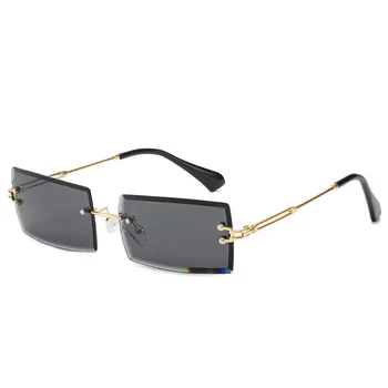 Luksusowej marki prostokąt damskie okulary bez oprawek kwadratowe retro okulary dla pań jazdy UV400 Zonnebril Dames Vrouwen Bril