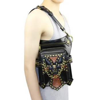 Lady kieszenie retro torba kurierska punk Mujer Femme damska torba na ramię damska wysokiej jakości skóra syntetyczna męskie Hombre torba podróżna na nogi