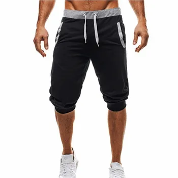 Wypoczynek letni mężczyźni długość do kolan szorty kolor patchwork mężczyźni biegacze krótkie spodnie dresowe Męskie spodenki-bermudy roupa masculina