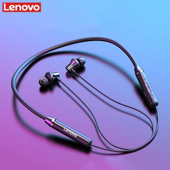 Lenovo Wireless Słuchawki Bluetooth, Słuchawki magnetyczne sportowe, biegowe zestawu słuchawkowego IPX5 wodoodporna słuchawki redukcja szumów