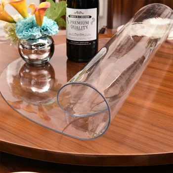 1.0 mm PVC obrus okrągły przezroczysty stół folia ochrona mata na biurko podkładka miękkie szkło obrus stół wodoodporny