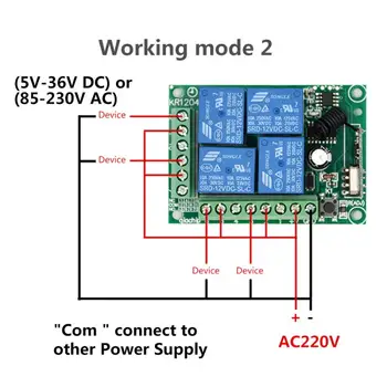 Angry monkey 433Mhz uniwersalny bezprzewodowy pilot zdalnego sterowania przełącznik AC 85V ~ 250V 220V 4-kanałowy odbiornik moduł i bezprzewodowe sterowanie