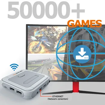 Super Console X Pro Video Game Typów Wifi 4K HD Mini HDMI TV Retro Game Player dla PS1/DC/N64 z 50+ emulatorów 50000+ gier
