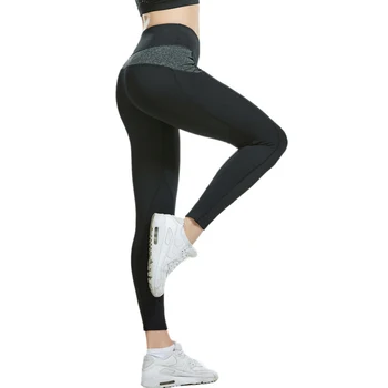 Gęstnieje Odzież Sportowa Kobieta Siłownia Pilates Ćwiczenia Spodnie Z Kieszeniami, Wysokiej Elastycznej Talii Na Biodra Szyć Projekt Cienkie Spodnie Jogi