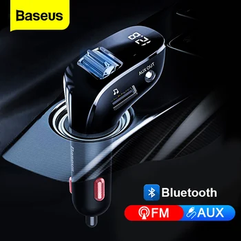 Baseus Car Aux Bluetooth adapter Dual USB Car Charger nadajnik FM Zestaw głośnomówiący Car Kit Auto Mp3 odtwarzacz samochodowy Bluetooth odbiornik