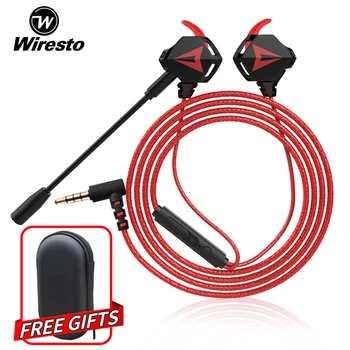 Wiresto Sport Sweatproof słuchawki przewodowe douszne przenośny zestaw sluchawkowy dla graczy bass słuchawki stereo z mikrofonem