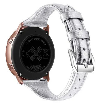 Samsung Galaxy Watch Active leather band 22/20 mm akcesoria dla inteligentnych godzin woman Luxury fine strap szybka wymiana