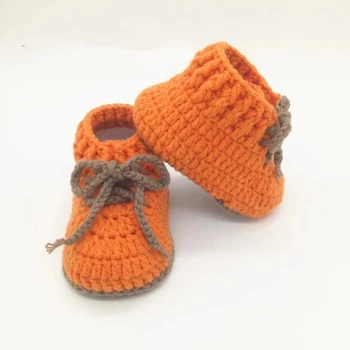 QYFLYXUEBaby Gift Neonatal Knitted Baby Shoes, Garden Strap High-Help Baby Cotton Thread Baby Shoes