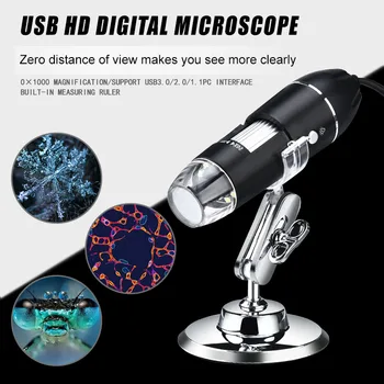 Regulowany 1600X 2MP Cyfrowy mikroskop Type-C/Micro USB lupa elektroniczna stereo endoskop USB do telefonu PC Microscopio