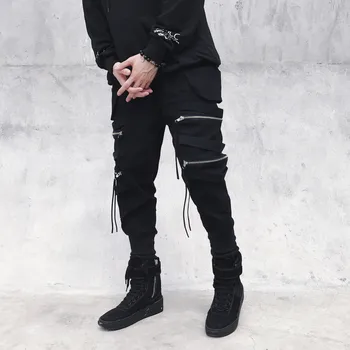 2020 Nowa moda spodnie-cargo hip-hop Runner męskie spodnie kombinezon przewodnik meble casual męskie casual czarne spodnie, odzież Męska
