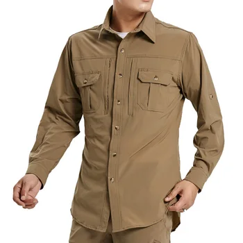 Duży rozmiar 4XL męskie stretch oddychająca szybkoschnąca koszula wojskowa odzież taktyczna koszula odkryty, wędkarstwo turystyka, sportowe koszule spodnie