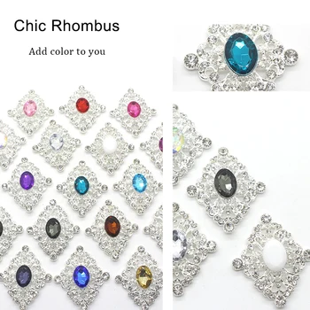Nowa moda 10szt 40*46 mm metal akrylowy Kryształ rhinestone przyciski do rękodzieło biżuteria Diy ubrania, akcesoria dekoracyjne