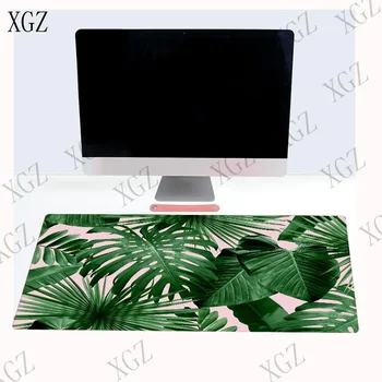 XGZ Green Banana Leaf Gaming Keyboard Mouse Mat Large Lock Edge Pad Gamer Notebook Computer pad s Office Desk