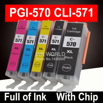 Dla Canon MG5750 MG5751 MG5752 MG5753 Pixma drukarka kasety drukujące PGI570 5 kolorów