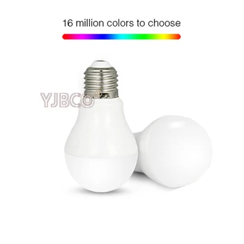 Miboxer FUT014 6W RGB+CCT LED Light Bulb 2.4 G Wireless Remote control z systemem Android/iOs APP smart warm white Dimmable lamp AC100~240V