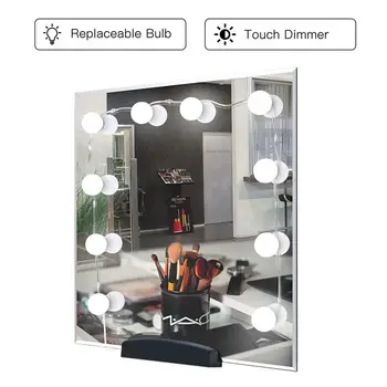 WRUMAVA makijaż lustro próżności żarówki led Zestaw USB port ładowania DIY regulowana jasność Comestic lampa do toaletka
