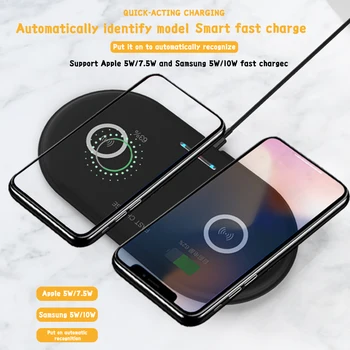 2 w 1 10 W Qi Dual Fast Wireless Ładowarka dla Iphone Samsung Xiaomi własność bezprzewodowa skuteczne ładowanie urządzeń domowego biura