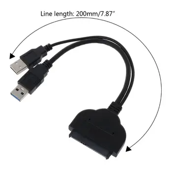 USB 3.0 to SATA3 22Pin Data Power Cable Adapter Converter for HDD 2.5 Inch Hard Disk Driver Disc