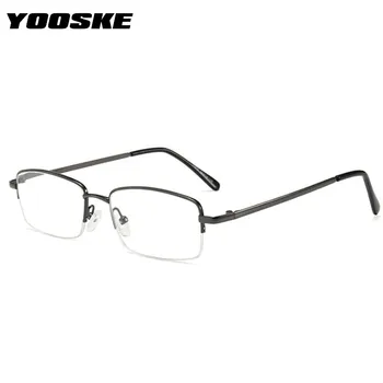 YOOSKE anty-światło niebieskie okulary do czytania mężczyźni biznes połowa kadru nadwzroczność okulary Kobiety anty-zmęczenie starczowzroczność okulary +2.0