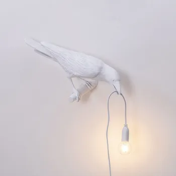 Nordic żywicy ptak kinkiet nowoczesny włoski biały/czarny lampa kreatywny salon sypialnia jadalnia lobby cafe-bar