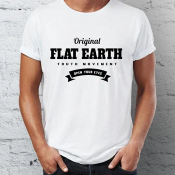 Męska koszulka Flat Earth Retro Funny Sarcasm Tee
