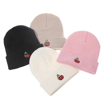FOXMOTHER nowa moda ładny czarny, biały, różowy, wiśniowy Czapka kapelusz kobiety czapki zimowe Lady czapka