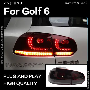 AKD stylizacji samochodów VW Golf 6 tylne światła 2009-2012 Golf6 R20 LED lampa tylna zespolona LED DRL Dynami sygnał hamulec zwrotny auto akcesoria