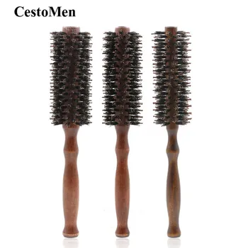 CestoMen drewniane antystatyczna Masażu grzebień włosia dzika, włosie nylon drewniana szczotka do pielęgnacji włosów przez cały grzebień do włosów profesjonalne narzędzia do ondulacji włosów