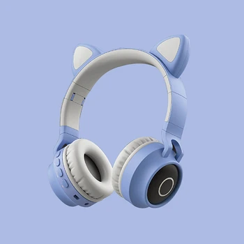 Nowe słuchawki Cat Ear Bezprzewodowa Bluetooth Светоизлучающая zestaw składany sportowy zestaw słuchawkowy mikrofon słuchawki tryb głośnomówiący, odtwarzacz MP3