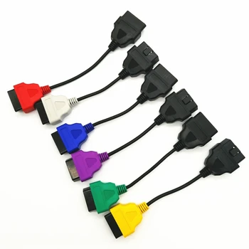 6 kolorowych diagnostycznych kabli przewody do MultiECUScan / FiatECUScan do Fiata , Alfa Romeo i Lancia 6 szt./kpl. adapterów