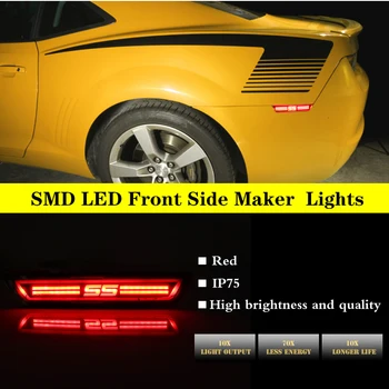 Wędzony obiektyw z czerwonym logo SS LED tylny zderzak reflektor boczne światła pozycyjne na lata 2010-Chevrolet Camaro Fender boczna tylna lampa obrysowa