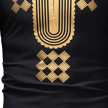 Klasyczna koszulka V-neck Longline Men 2020 Fashion African Dashiki Print T-shirt Men Hip Hop Streetwear Tops Tees African Clothes