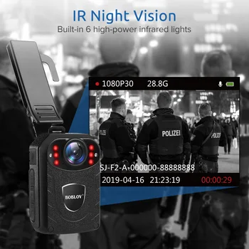 Boblov KJ21 Body Weared Camera HD 1296P DVR Video Security Cam IR Night Vision przenośne mini kamery policyjna kamera