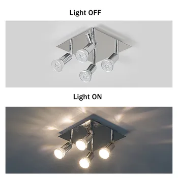 [DBF]kwadratowy obrotowy Żelazna lampa sufitowa regulowany kąt nachylenia prezentacja lampa wymienna GU10 salon led szafa oświetlenie punktowe