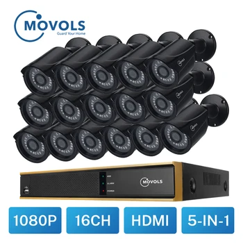 Movols 16CH system monitoringu 16 1080P kamera zewnętrzna bezpieczeństwa 16CH CCTV DVR Kit monitoring iPhone Android Remote View
