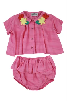 Pre-sale Baby Sets 2020 Summer New RAS Girl Cute Top Szorty wyrafinowane Koronki dekolt strój Cute Princess Szorty Suit
