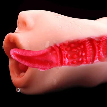 Belsiang męski masturbator oralny sex zabawki dla mężczyzn oralna masturbacja filiżanka Głebokie gardło, usta realistyczna pochwa Cipka penis masażer