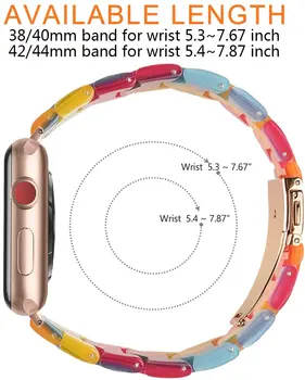 Pasek z żywicy do apple watch band 44 mm 40 mm mc band 42 mm 40 mm pasek do zegarków bransoletka do apple watch series 5 4 3 se 6