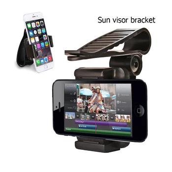 Uniwersalny samochodowy osłona przeciwsłoneczna Stacji Shield Phone Mount Holder Kit 360 stopni obrotowy obrotowy regulowany uchwyt podstawki dla iPhone/Huawei