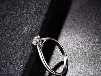 ЯНЬХУЭЙ 1 karat CZ pasjans pierścionek zaręczynowy srebro próby 925 pierścienie dla kobiet Jubileuszowa pierścionek obrączka srebro 925 biżuteria