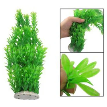 40 cm plastikowe zielone liście rośliny podwodne, ozdoby do akwarium Akwarium