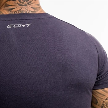 Męska casual chuda t-shirt bawełniane koszulki z krótkim rękawem siłownie fitness kulturystyka trening Patchwork t-shirt topy odzież Męska dla кроссфита