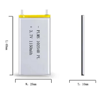 102540 1150mAh 3.7 V akumulatory litowe baterie litowo-polimerowe dla lampy led lampy elektroniczne produkty