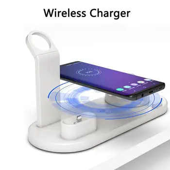 Qi wireless charging ładowarka stoisko z 3.0 wtyczka do iPhone X XS Max XR dla Airpod dla Apple Watch stacja dokująca