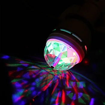 Obrotowa lampka nocna Stage Light żarówka led E27 3W Led RGB Dj Disco Light projektor Ball Party Lights For Home Holiday Dance Decoration